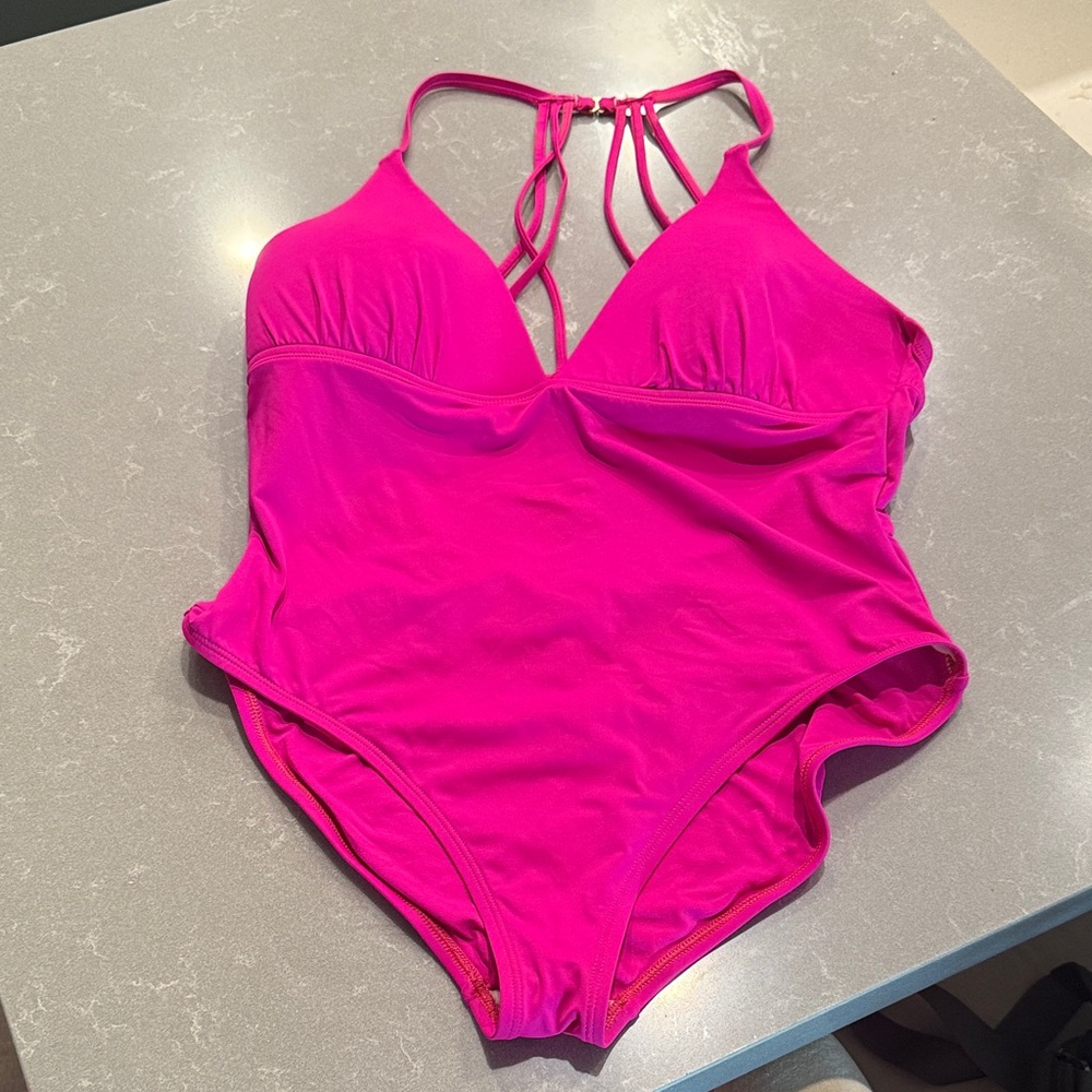 La Blanca Fuchsia Strappy One-Piece Swimsuit